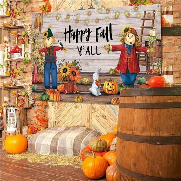 Fall Thanksgiving Photography Backdrop Large Decorations Outdoor Yard Banners - Picture 6 of 6